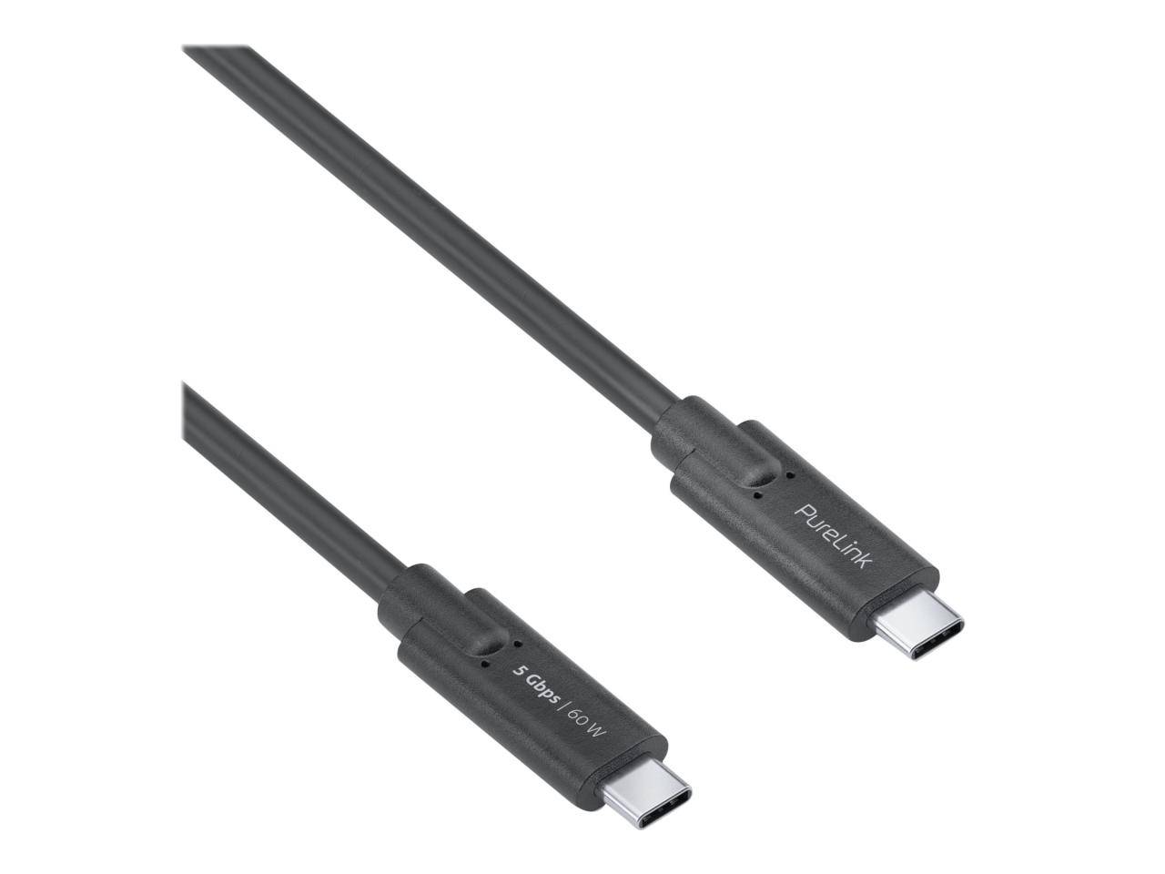 Premium USB 3.2 Gen1x1 USB-C Kabel mit E-Marker - 5Gbps, 60W, 4K60 - 1.00m, schwarz-1