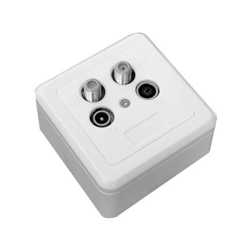 Triax GAD 274 Antennendosen-Set SAT, TV, UKW, DAB+ Aufputz, Unterputz Enddose-2
