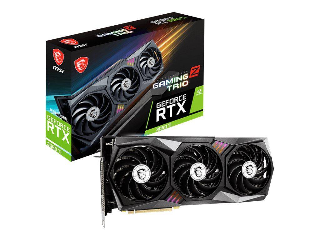 MSI GeForce RTX 3060 Ti GAMING Z TRIO 8G LHR Grafikkarten GF 8 GB GDDR6 PCIe 4.0 HDMI 3 x DisplayPort-3