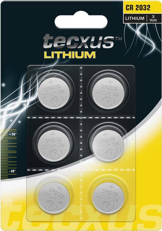 Tecxus CR2032 Lithium-Knopfzelle, 3 V 6 Stk. im Blister-0
