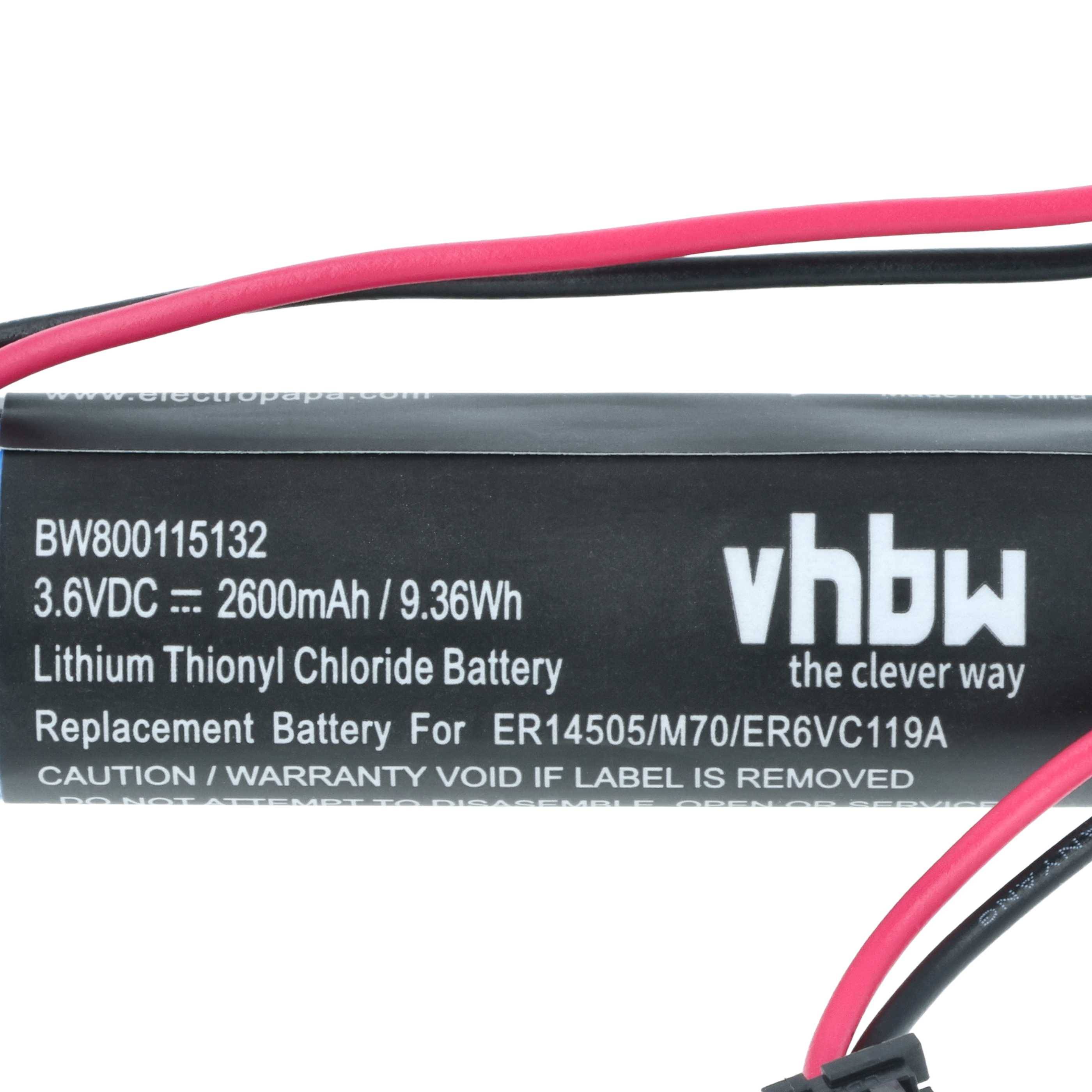 vhbw 5x Batterie kompatibel mit Mitsubishi M70 | MR-J3 CNC System, CNC Maschine (2600 mAh, 3,6 V, Li-Ion)-3