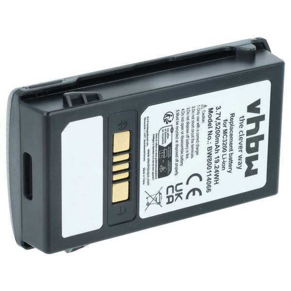 vhbw Akku Ersatz für Motorola 82-000012-01, BT-000375, BTRY-MC32-01-01 | für Barcodescanner POS (5200 mAh, 3,7 V