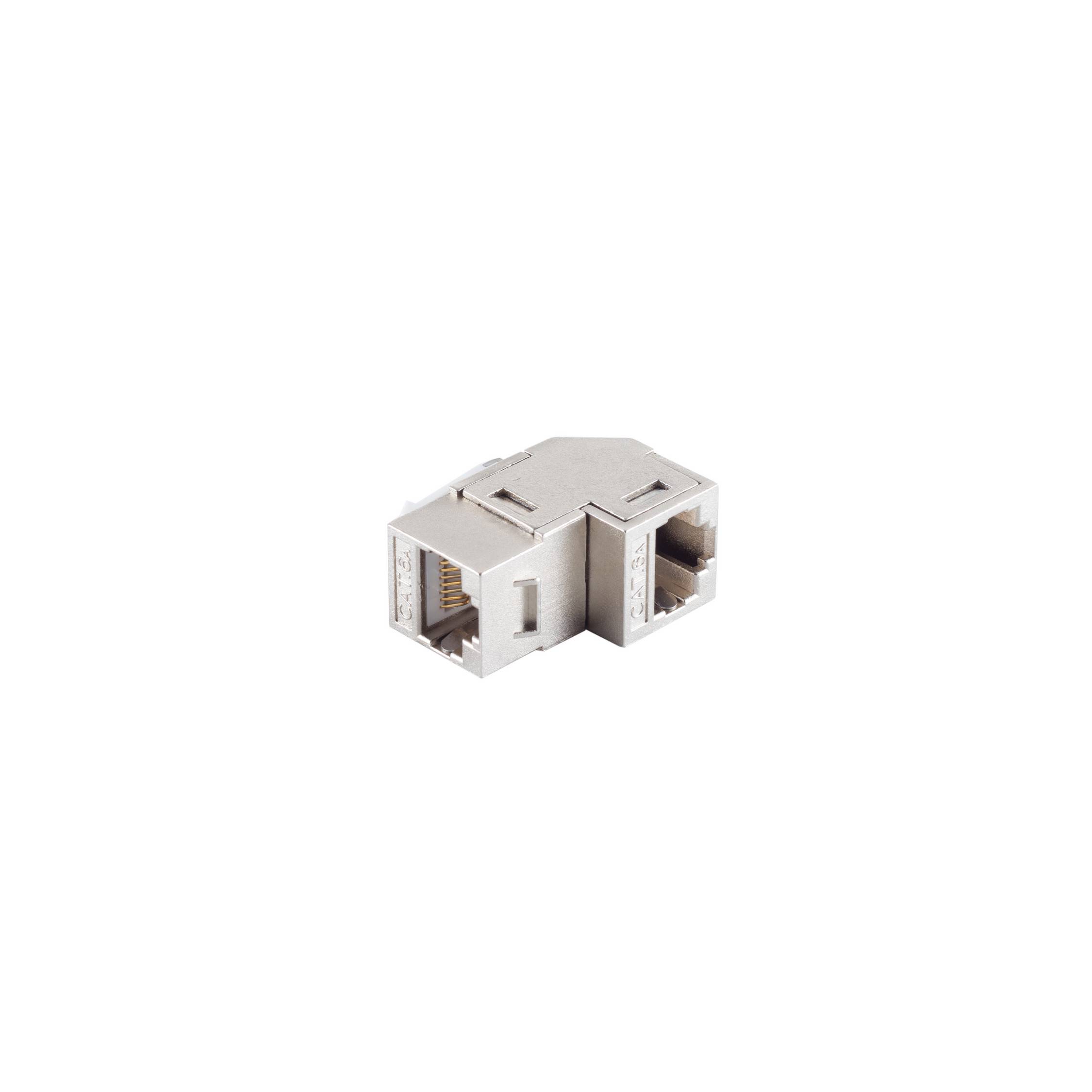 Keystone RJ45 Verbinder, CAT 6A, Winkel, STP-0