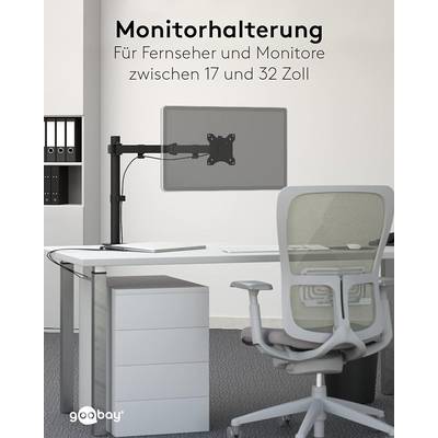 Goobay 58528 Monitorhalterung Single FLEX zur Tischmontage 43 cm (17") - 81 cm (32") Monitorarm rotier- & schwenkbar 8kg-5