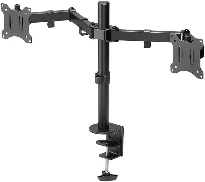 Goobay 58529 Monitorhalterung 2 Monitore 43 cm (17") - 81 cm (32") Tischklemme Monitorarm rotier- & schwenkbar 8 kg-1