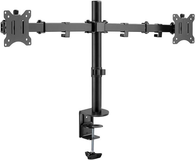 Goobay 58529 Monitorhalterung 2 Monitore 43 cm (17") - 81 cm (32") Tischklemme Monitorarm rotier- & schwenkbar 8 kg-2