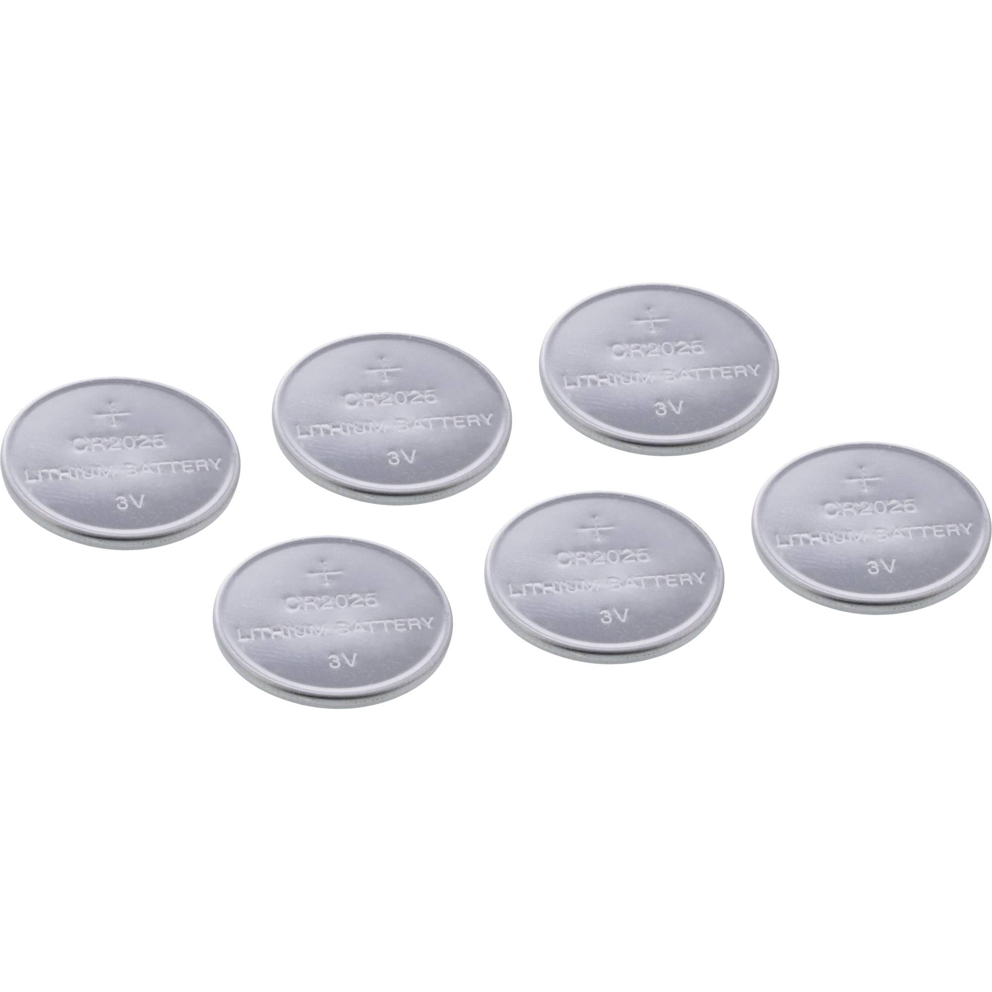 InLine® CR2025 Knopfzellen, 3V Lithium, 6er Blister-1