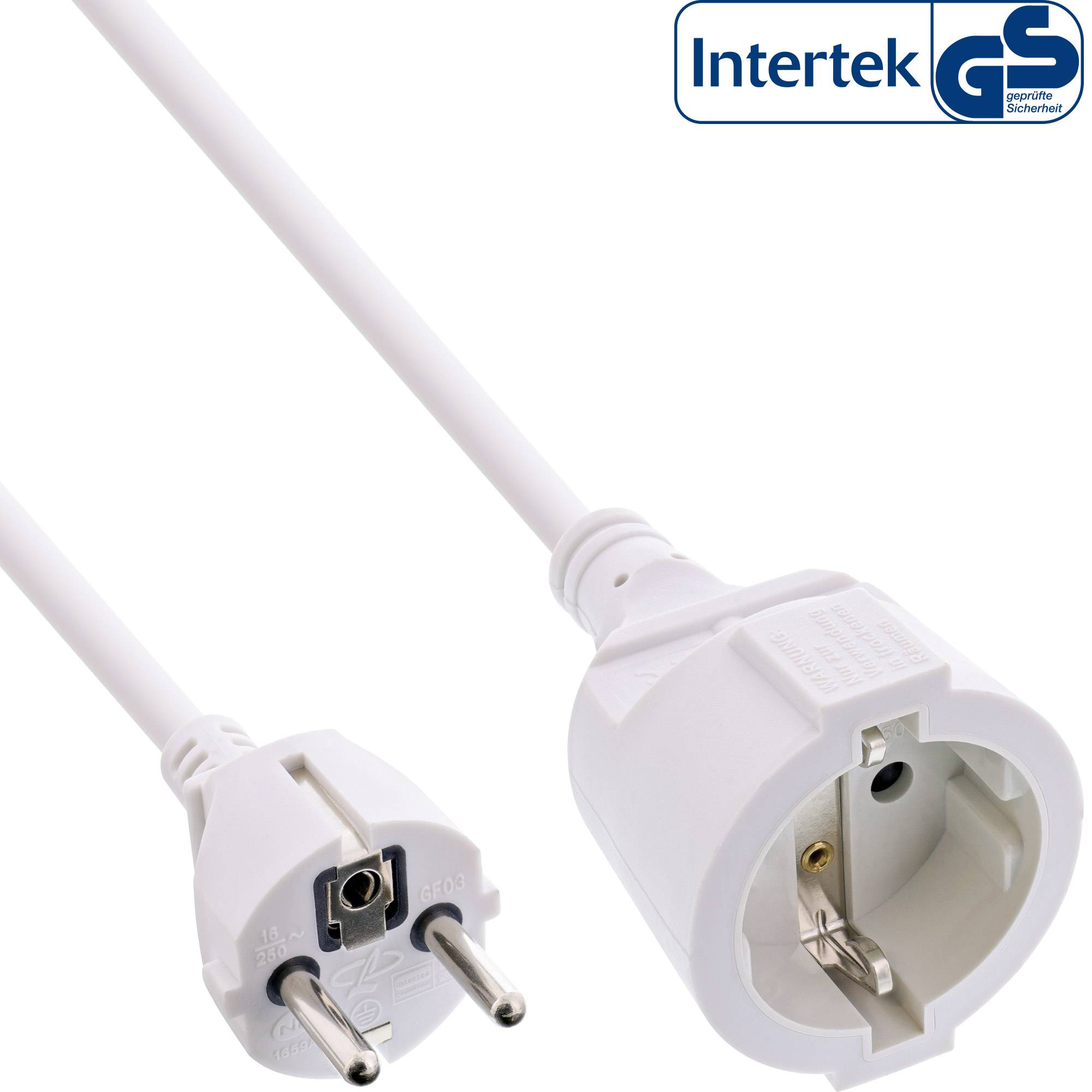InLine® Schutzkontakt-Verlängerungskabel, CEE 7/7, H05VV-F3G1,5, weiß, 15m-0