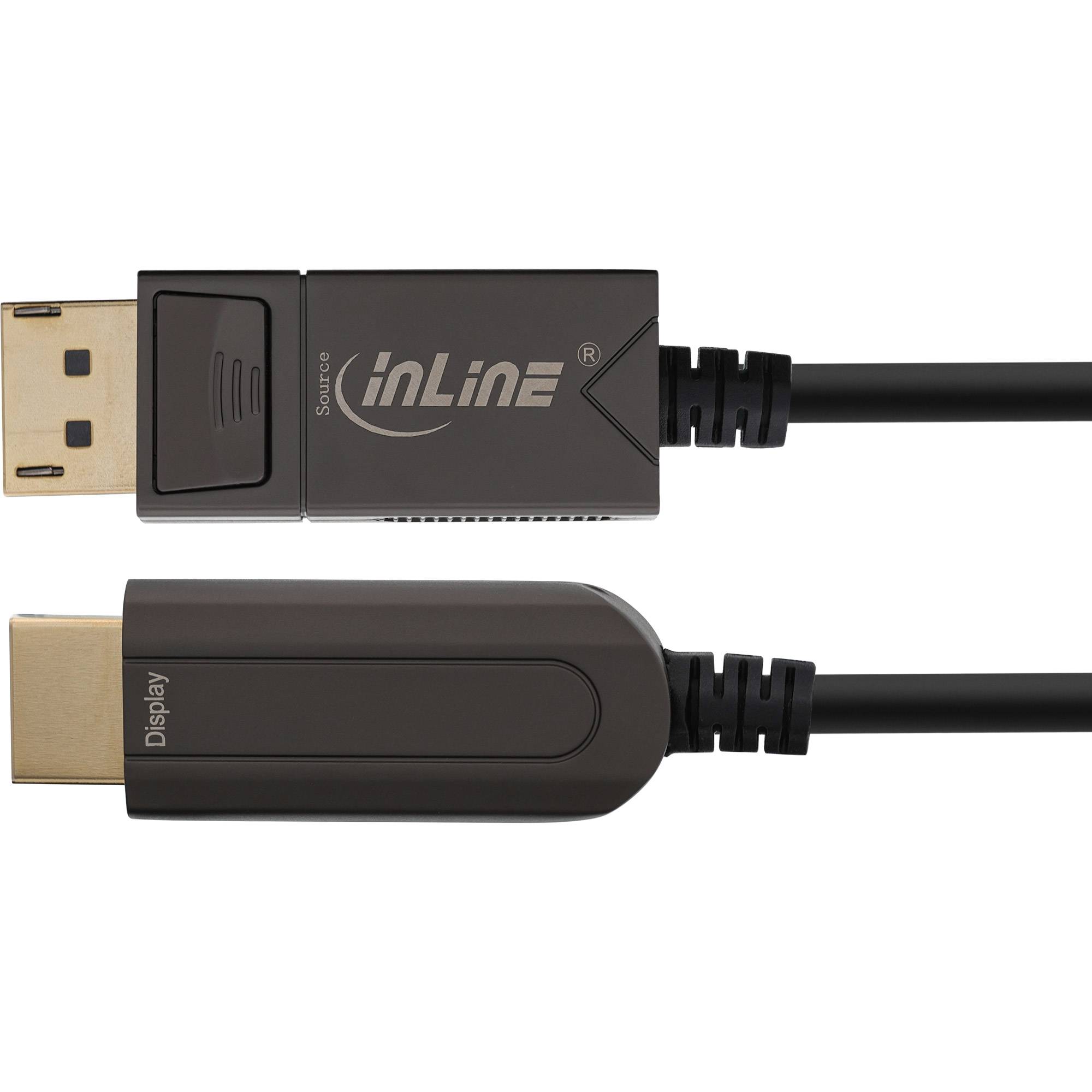 InLine® DisplayPort zu HDMI AOC Konverter Kabel, 4K/60Hz, schwarz, 20m-1