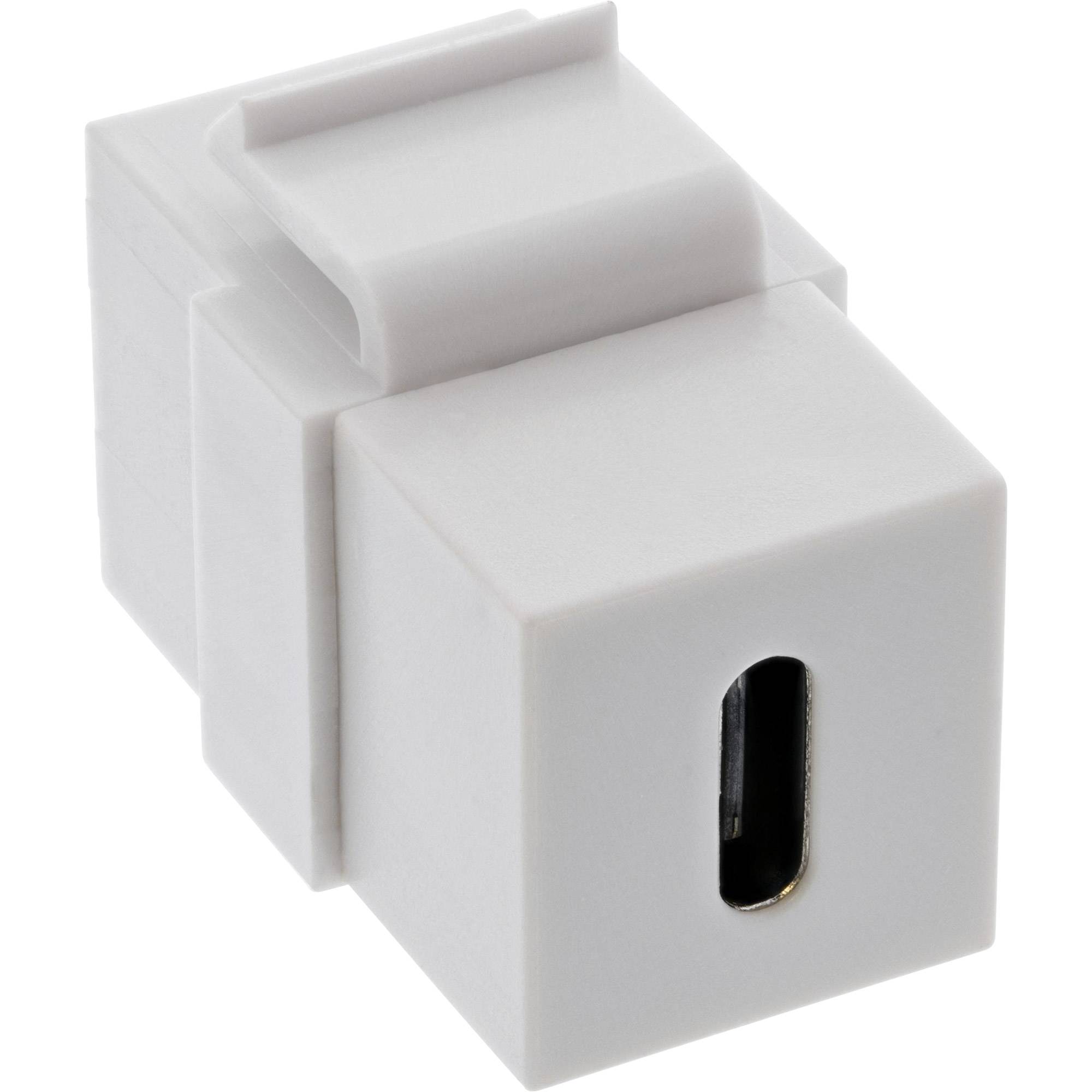 InLine® USB 3.1 Keystone Snap-In Einsatz, USB-C Buchse / Buchse, weiß-1