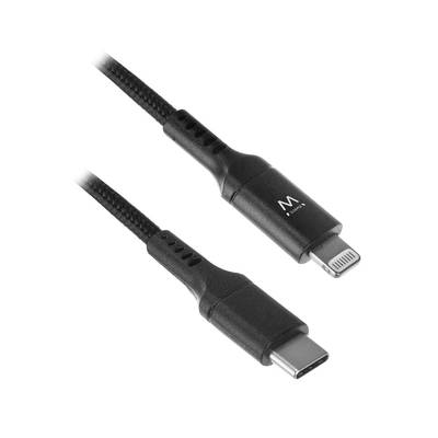 Ewent 1 meter, USB-C to Apple lightning charge- and sync cable, USB-C male to Lightning connector, Black (EW1378)