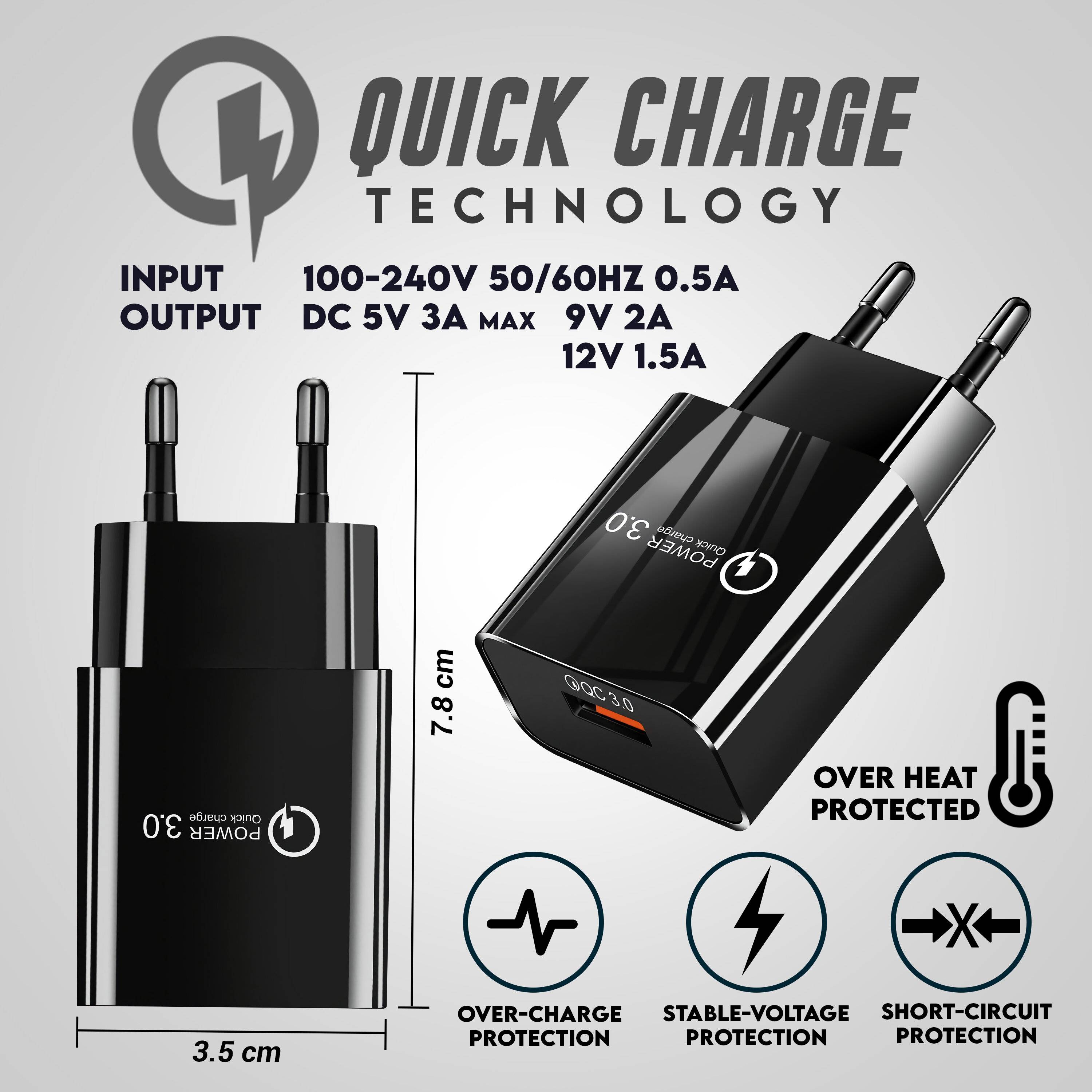 emissimo USB Schnellladegerät Ladegerät mit intelligenter Ladesteuerung bis 18 Watt-2