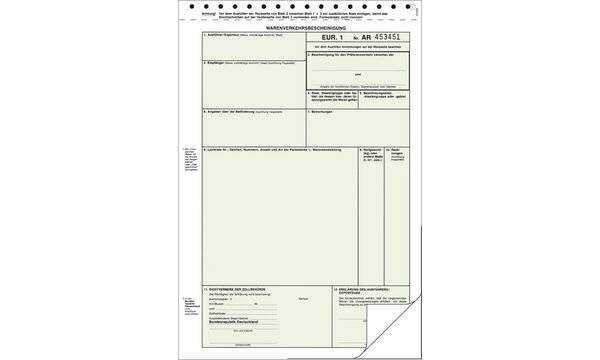 RNK Verlag Vordruck "Warenverkehrsbescheinigung EUR.1", SD-3