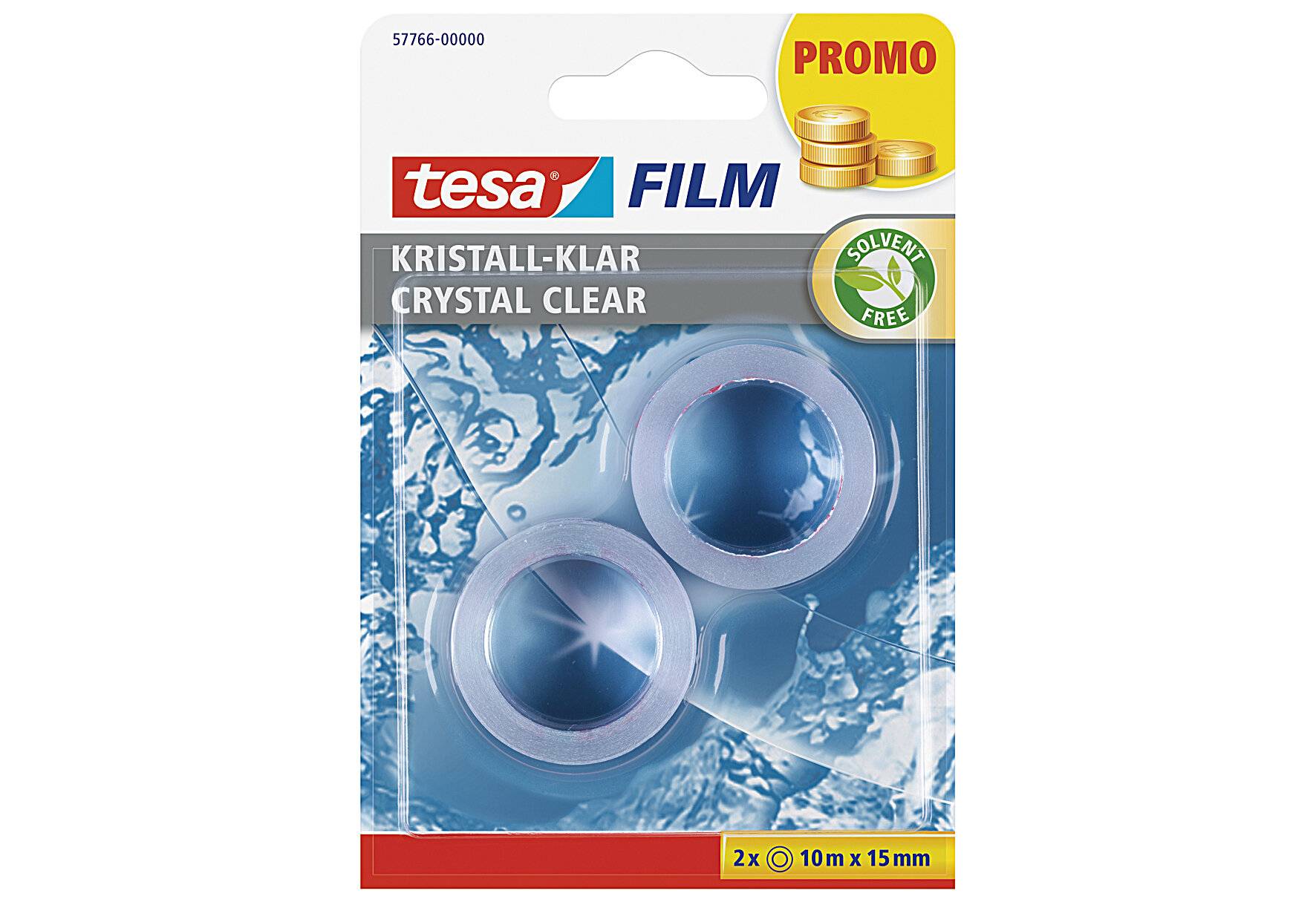 Klebefilm tesafilm® kristall-klar, Bandgröße (L x B): 10 m x 15 mm, 2-2