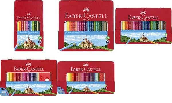 FABER-CASTELL Hexagonal-Buntstifte CASTLE, 12er Metalletui-0