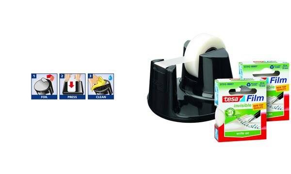 Tischabroller Easy Cut Compact 33mx19mm schwarz + 2x tesafilm matt-unsichtbar-2
