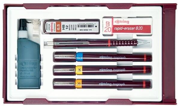rotring Tuschefüller isograph College Set, 0,25 - 0,5 mm (8676544)