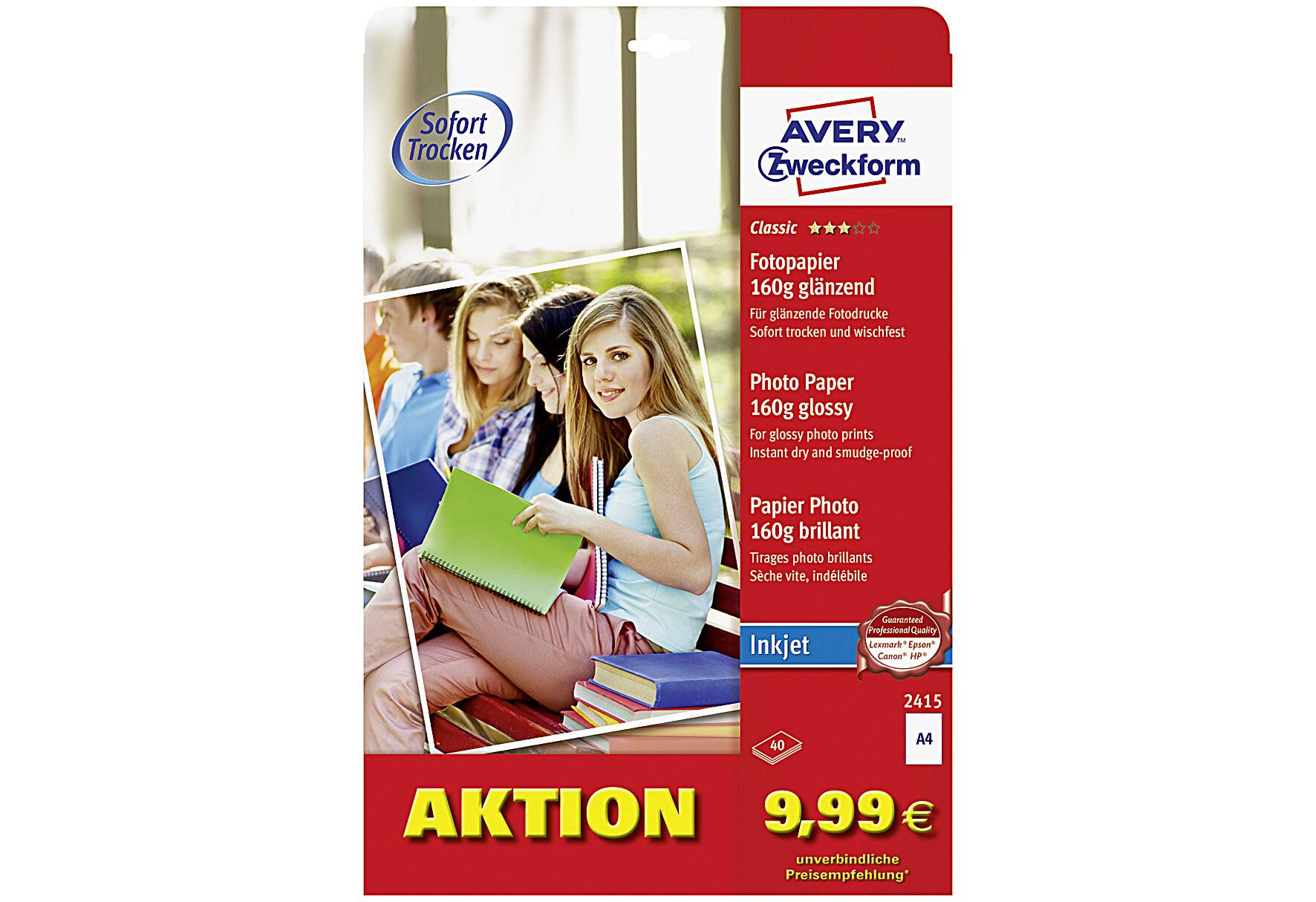 AVERY Zweckform Everyday Inkjet Fotopapier, glänzend, DIN A4, 160 g/m²-1