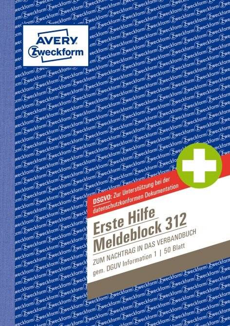 Avery Zweckform Meldeblock Erste Hilfe 312 A5 50 Blatt-2