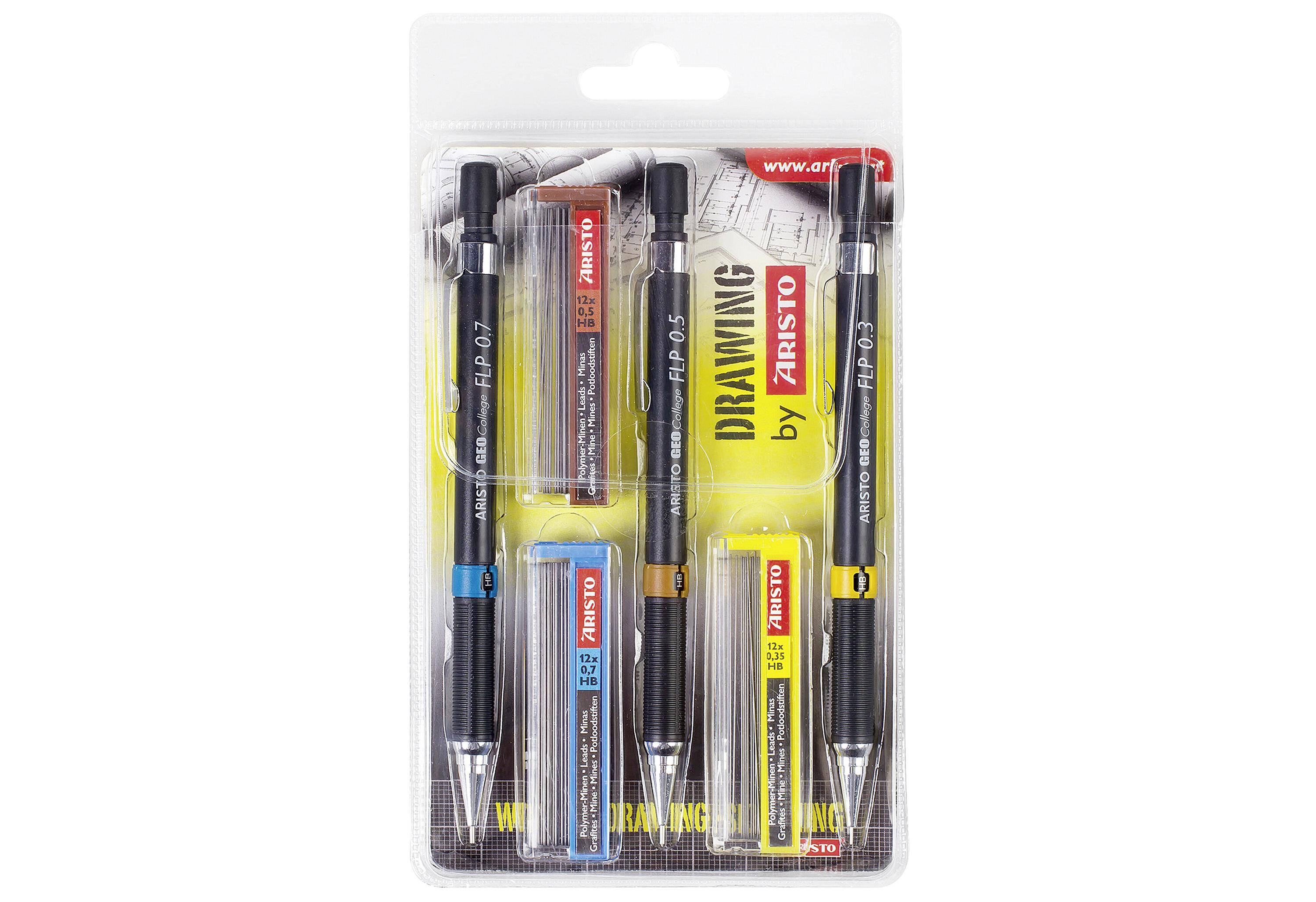Feinminenstift Set Geocollege FLP 0,35/0,5/0,7mm HB schwarz 3er-Set-1