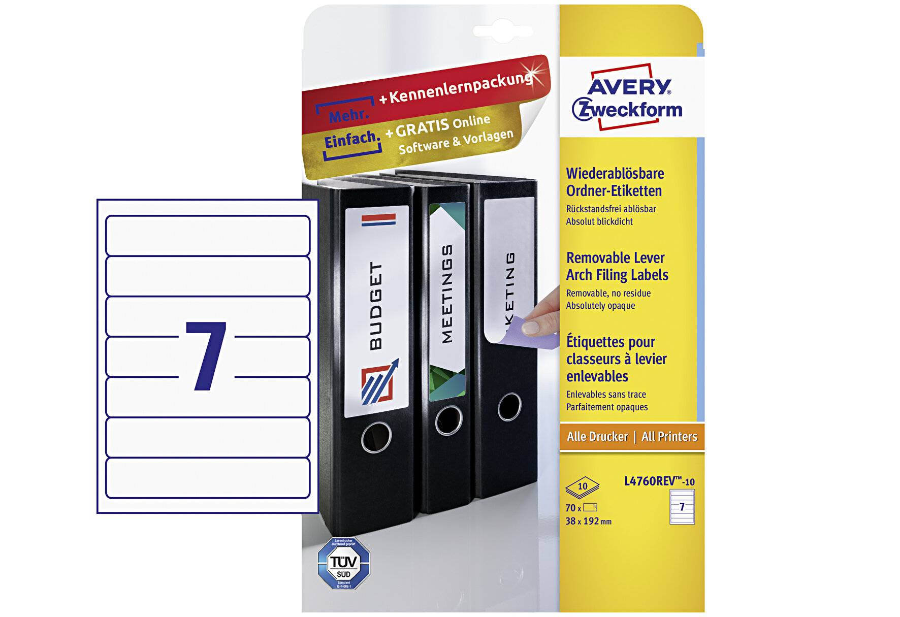 AVERY Zweckform Ordnerrücken-Etiketten, 38 x 192 mm, 10 Bl.-1