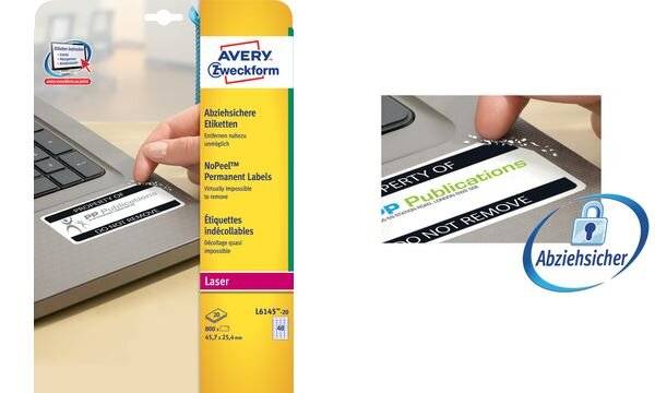 Avery-Zweckform 800 Abziehsichere Etiketten - 45,7x25,4 mm »L6145-20«-2