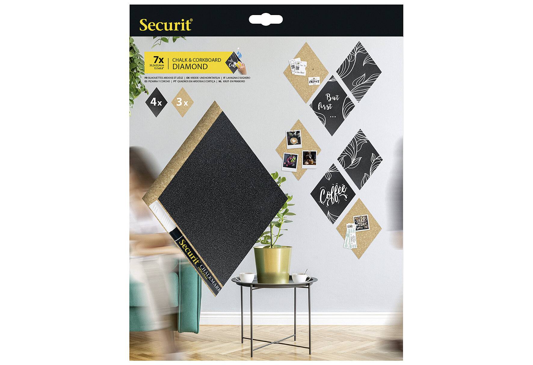 Securit Kreide- & Korktafel SILHOUETTE "Diamond" (70020353)-1