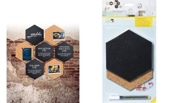 Securit Kreide- & Korktafel SILHOUETTE "Hexagon" (70020274)
