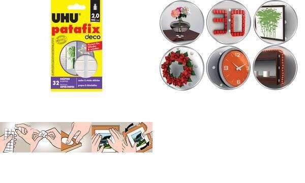 UHU Klebepads patafix homedeco, wieder ablösbar, weiß (5650736)-0