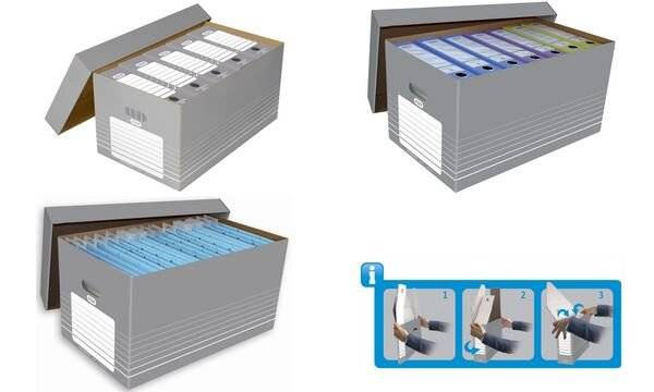 Elba Umzugskarton 100333273 370 mm x 322 mm x 622 mm Wellpappe Grau, Weiß 1 St.-3