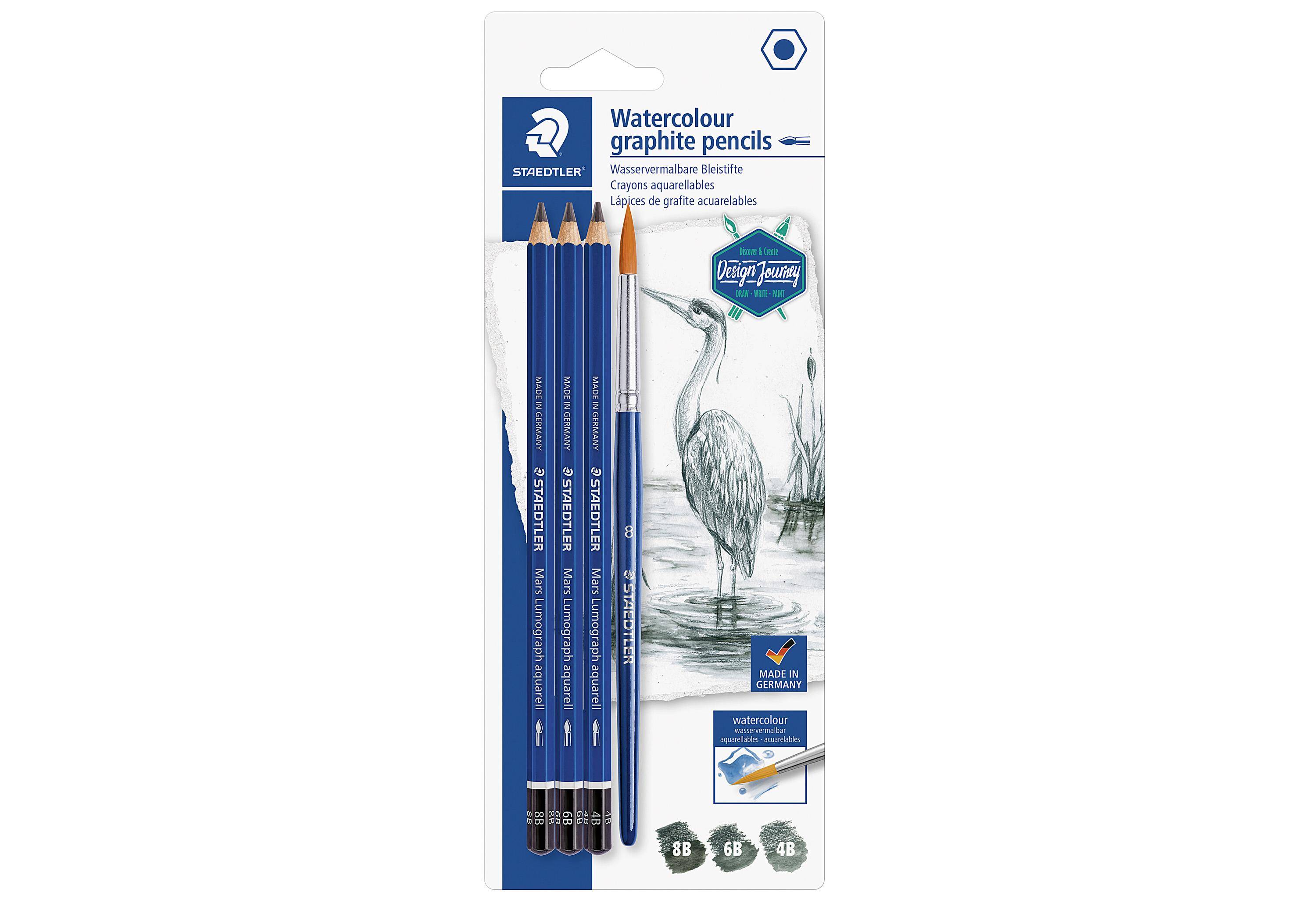 STAEDTLER Bleistift-Set Mars Lumograph aquarell, Blister-1