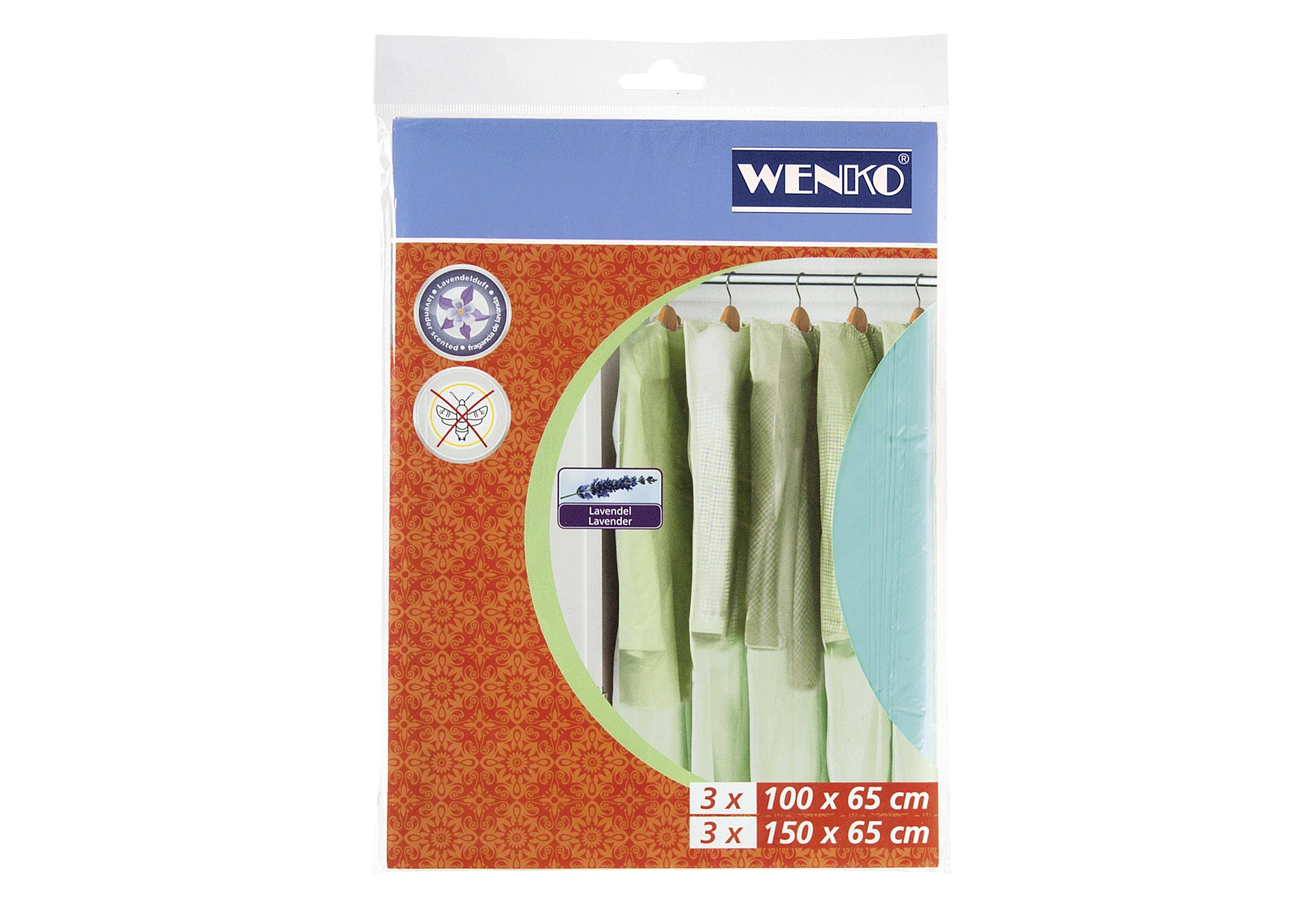 WENKO Mottenschutz-Hüllen 6er Set, mit Lavendelduft - 6er Set, mit Lavendelduft, Polyethylen,-0