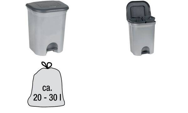 KEEEPER Treteimer Step & Close Duo 2x 11l 37,5x29,5x46cm schwarz anthrazit-0