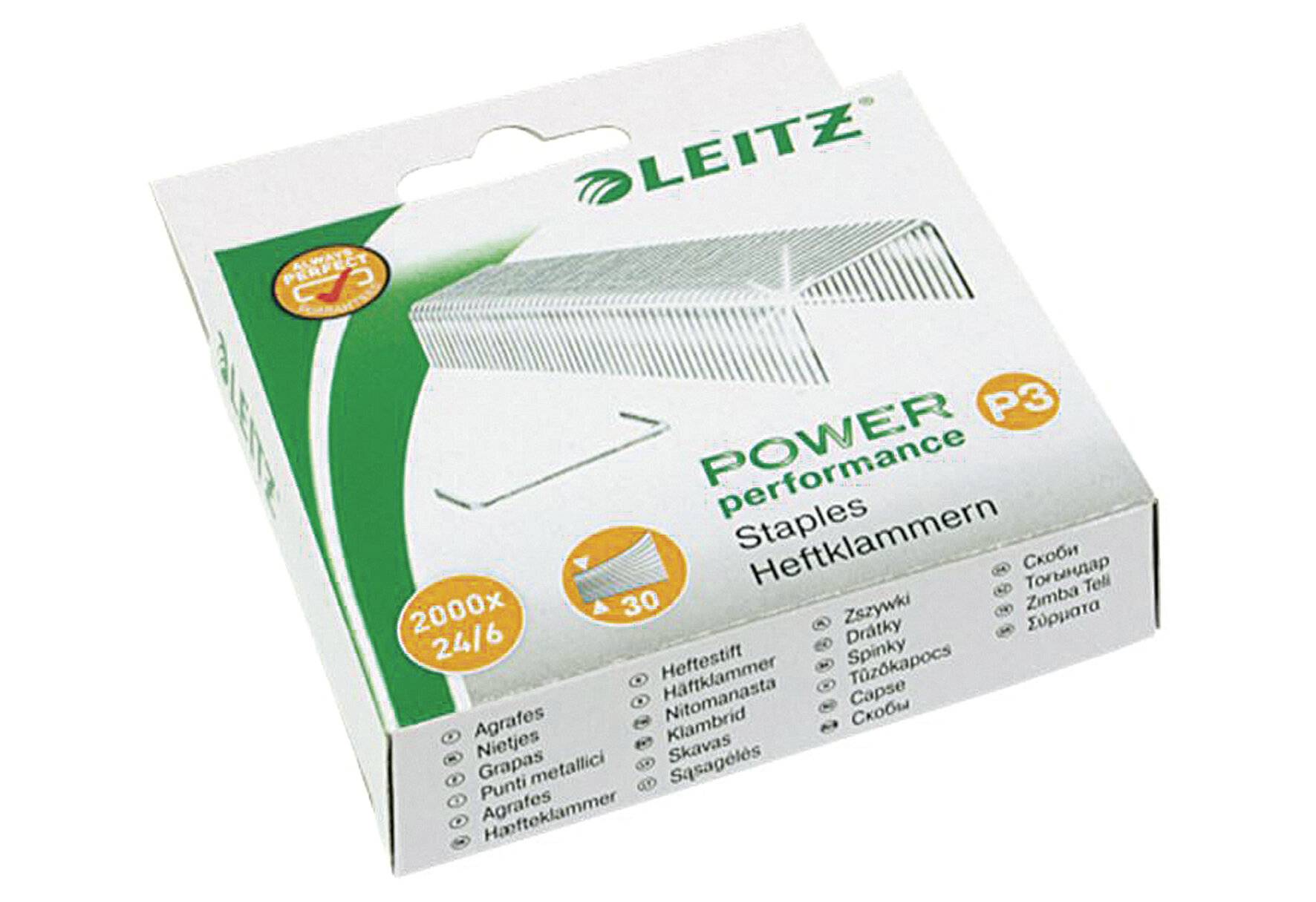 LEITZ Heftklammern 24/6 Power Performance P3, silber-1