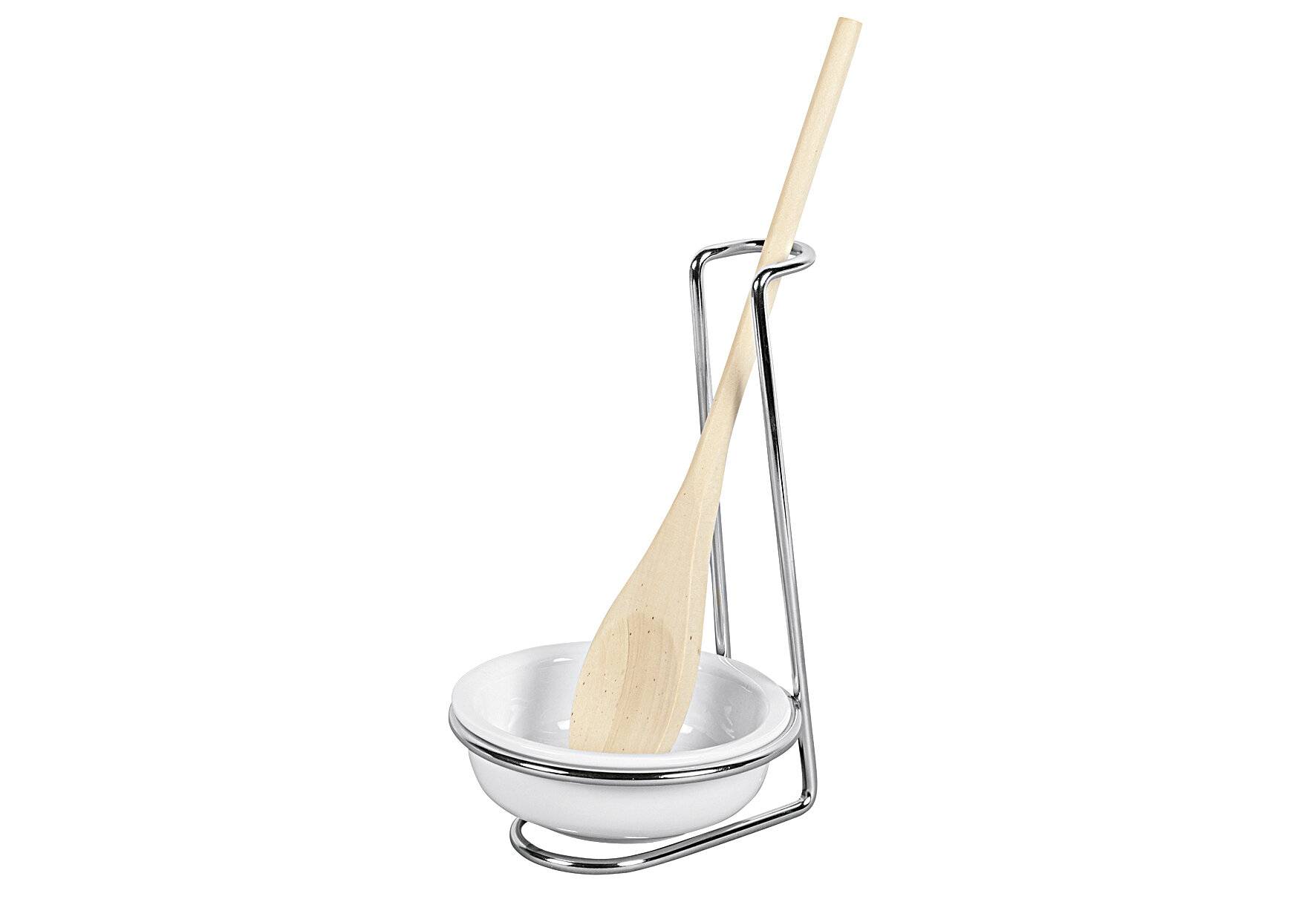 Kochlöffelhalter Edelstahl/Porzellan/Holz 28cm 3teilig-0
