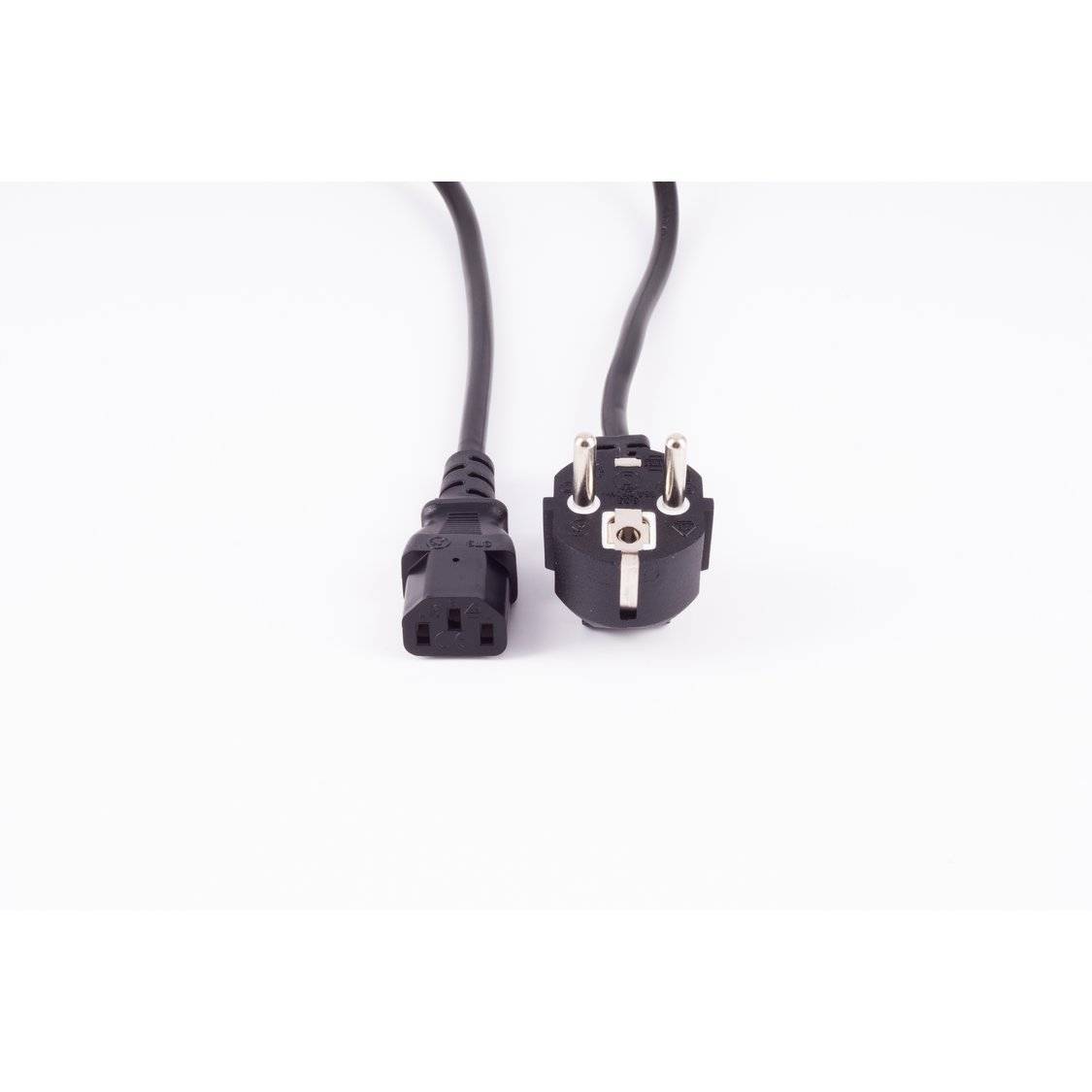 Netzanschlusskabel Stromkabel Schutzkontaktstecker 90° auf Kaltgerätebuchse C13 Netzkabel 230V 5,0m-3