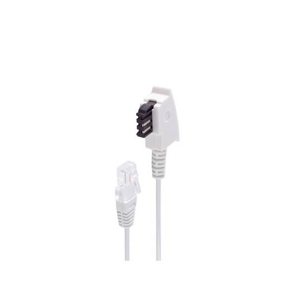 TAE-F Stecker auf RJ45 Stecker, VDSL Routerkabel, weiß, 3,0m