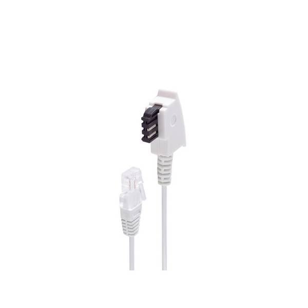 TAE-F Stecker auf RJ45 Stecker, VDSL Routerkabel, weiß, 15,0m