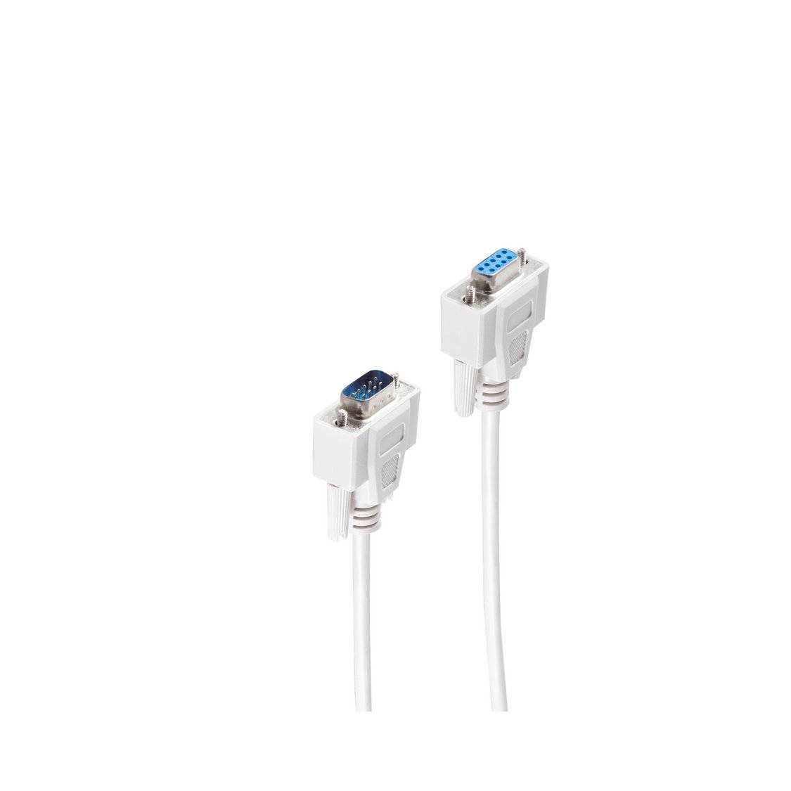 SUB-D Verlängerung 9-polig Stecker auf Kupplung D-Sub Kabel 1,0m AWG 28 Kupfer vernickelt vergossen-0