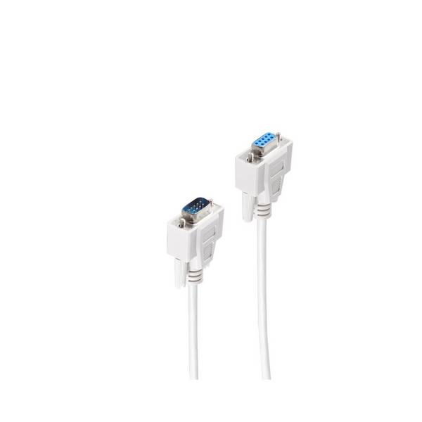 SUB-D Verlängerung 9-polig Stecker auf Kupplung D-Sub Kabel 1,0m AWG 28 Kupfer vernickelt vergossen