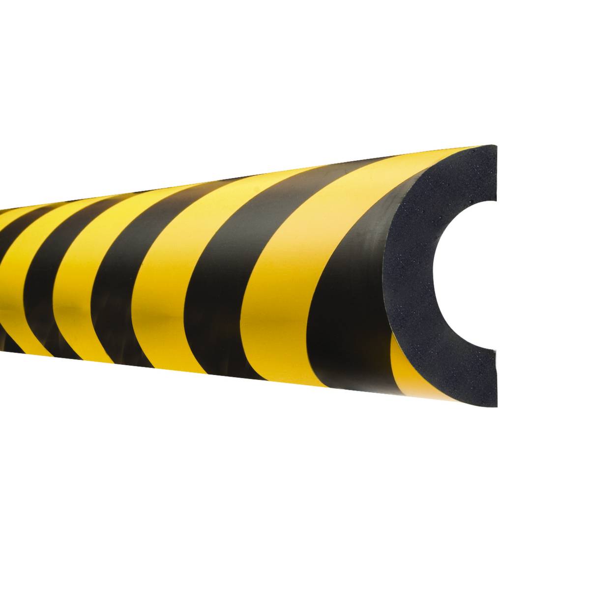 Prallschutzprofil, PU, Rohrschutz, gelb/schwarz, Bogen 40, 1 m-2