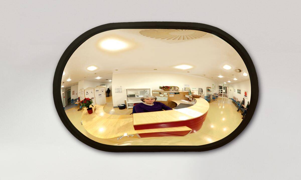 Innenspiegel aus Acrylglas oval HxBxT 320 x 520 x 85 mm. Moravia Wiesbaden| Gesellschaft F.Verkehrszeichen | und-2