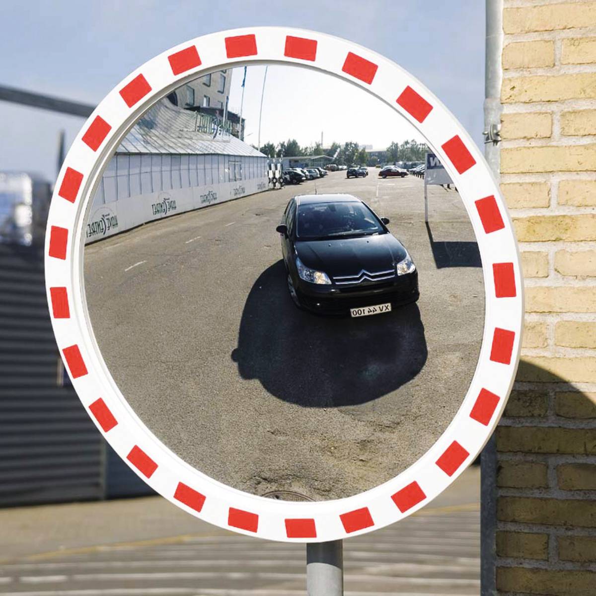 EUCRYL Verkehrsspiegel aus Acryl, 800 mm Durchmesser, integrierte Halterung für-6
