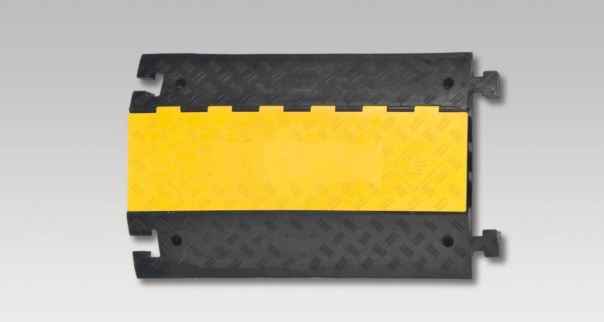 Kabelbrücke groß mit klappbarem Deckel, 3 Kanäle, erweiterbar, Tragegriff, schwarz/gelb-5