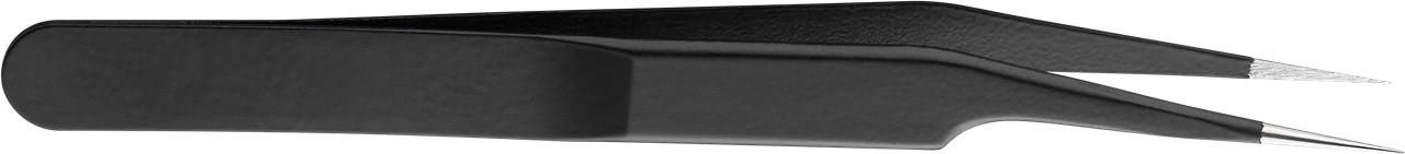 Goobay 41256 Pinzette für Präzision, Pinzettenset 6-teilig mit Spitzpinzette & Flachpinzette, gerade & gebogen, Schwarz-5