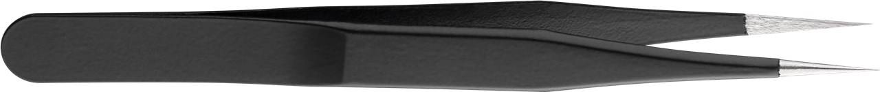 Goobay 41256 Pinzette für Präzision, Pinzettenset 6-teilig mit Spitzpinzette & Flachpinzette, gerade & gebogen, Schwarz-2