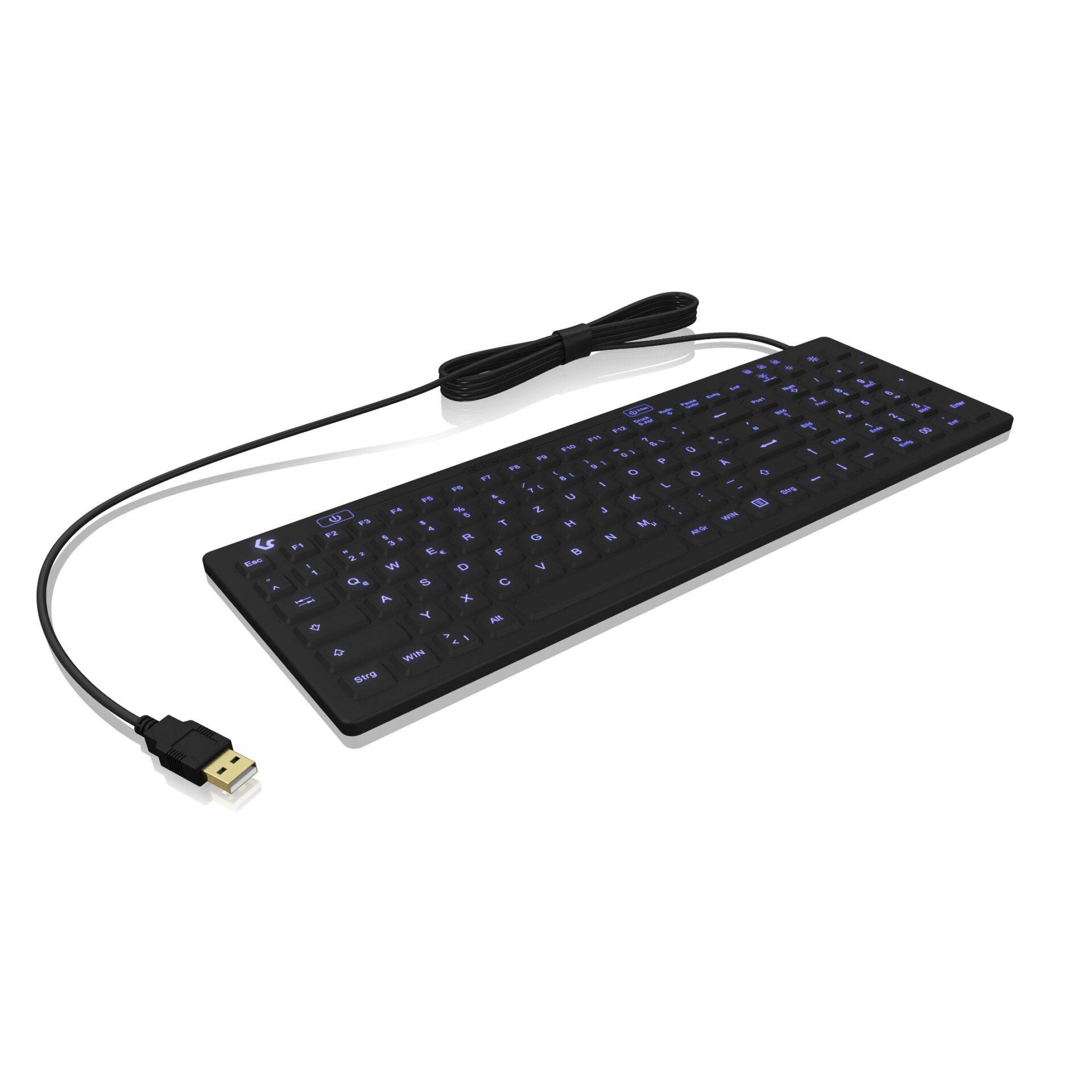 KeySonic KSK-6031INEL - Volle Größe (100%) - Kabelgebunden - USB - Schwarz - TL: Deutsch, QWERTZ-0