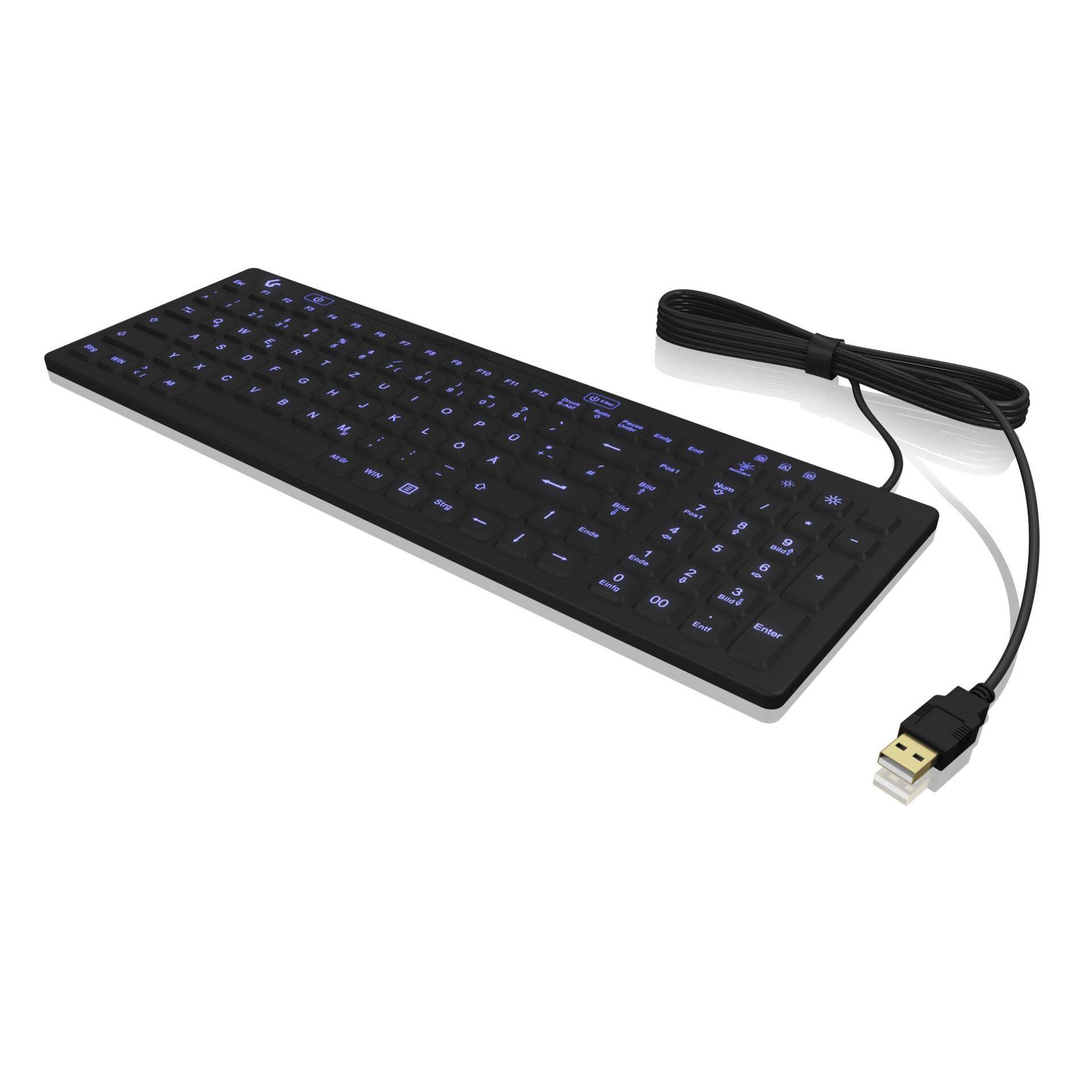 KeySonic KSK-6031INEL - Volle Größe (100%) - Kabelgebunden - USB - Schwarz - TL: Deutsch, QWERTZ-2