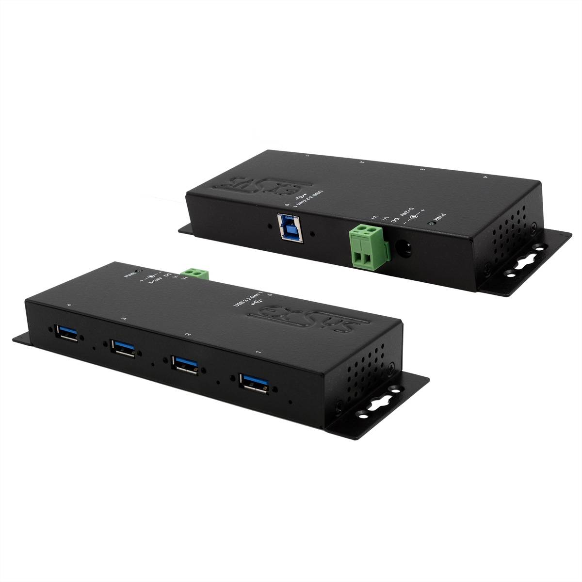 EXSYS EX-1184HMVS-2 4-Port Metall USB 3.2 Gen1 inkl. verschraubbares Kabel Surge Protection-0