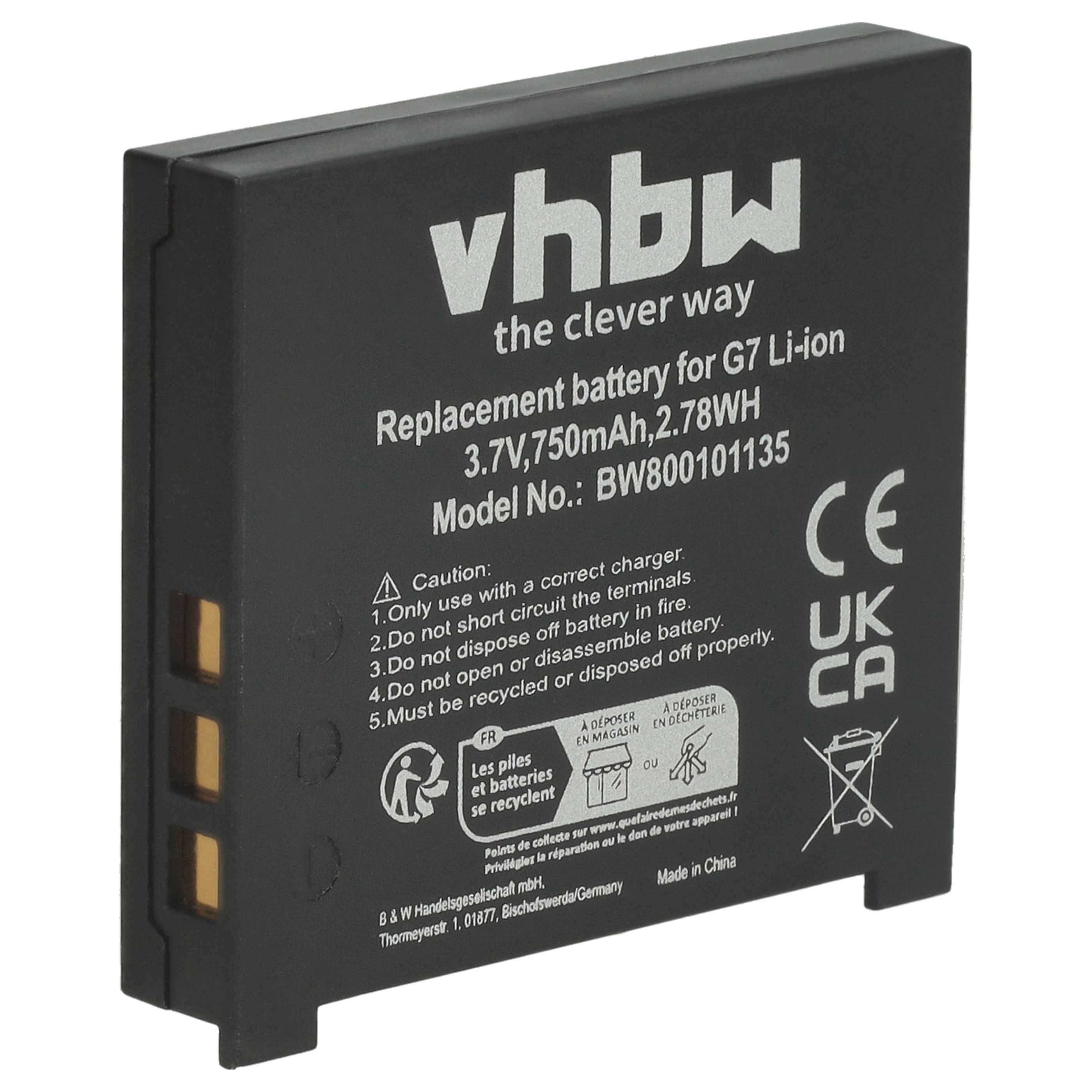 vhbw Akku kompatibel mit Logitech MX Air, M-RBQ124 kabellose Maus (750 mAh, 3,7 V, Li-Ion) - Ersatz für 190310-1000-0